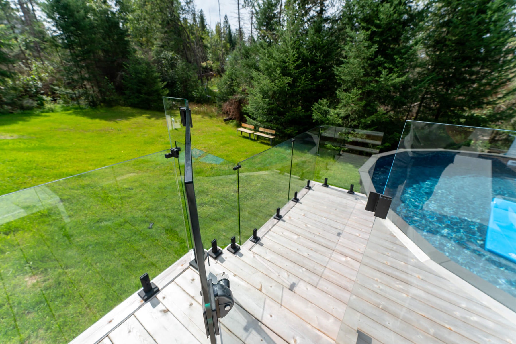 Loquet en acier duplex 2205 pour barrière en verre 8 à 12 mm