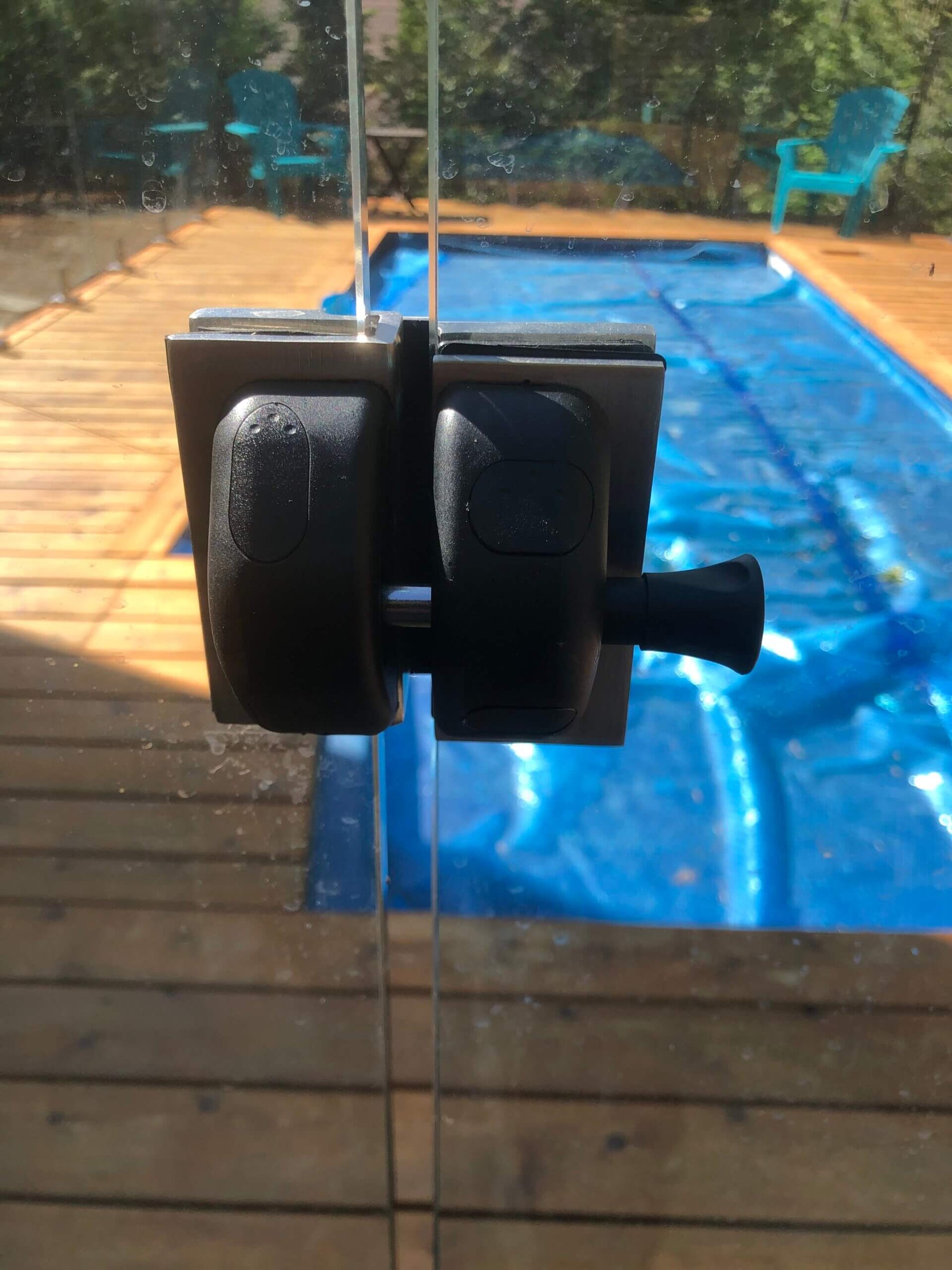 Loquet en acier duplex 2205 pour barrière en verre 8 à 12 mm