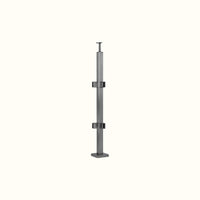 Poteaux carré inox avec pinces pour verre 10 mm