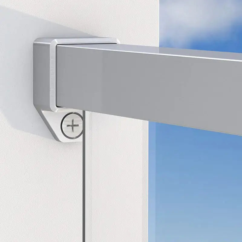 Rail capuchon carré pour verre 10 ou 12 mm