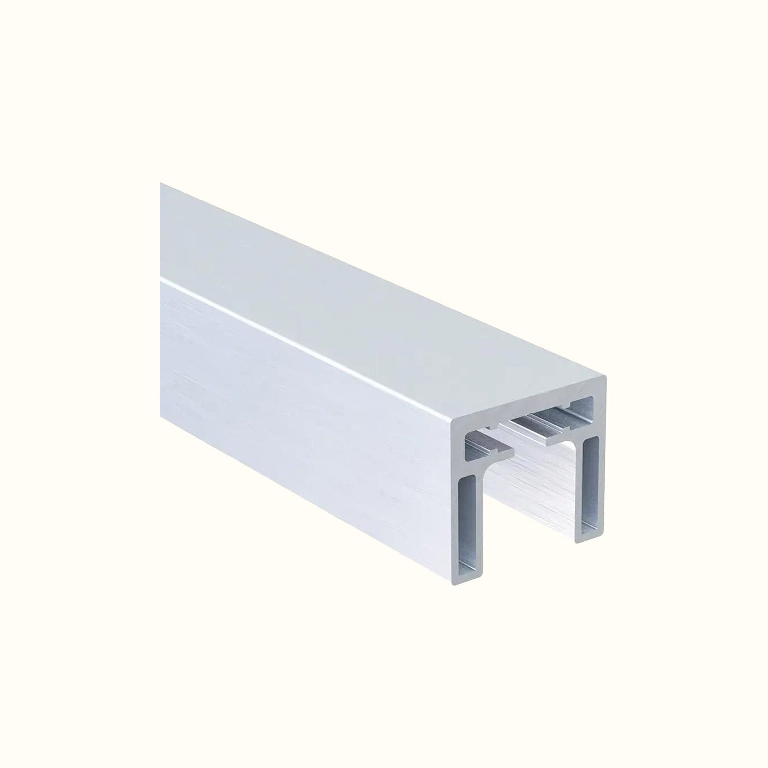 Rail capuchon carré pour verre 10 ou 12 mm