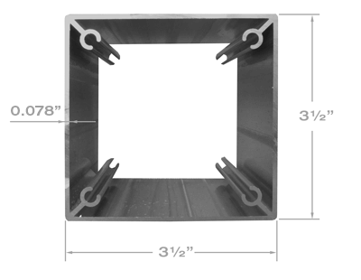 Colonne en aluminium 3-1/2" x 3-1/2"
