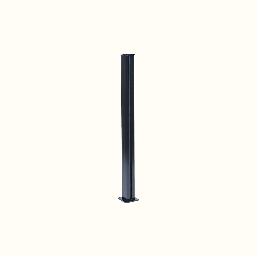 Poteau aluminium pour verre inséré 10mm - Court (6 pouces plus court)